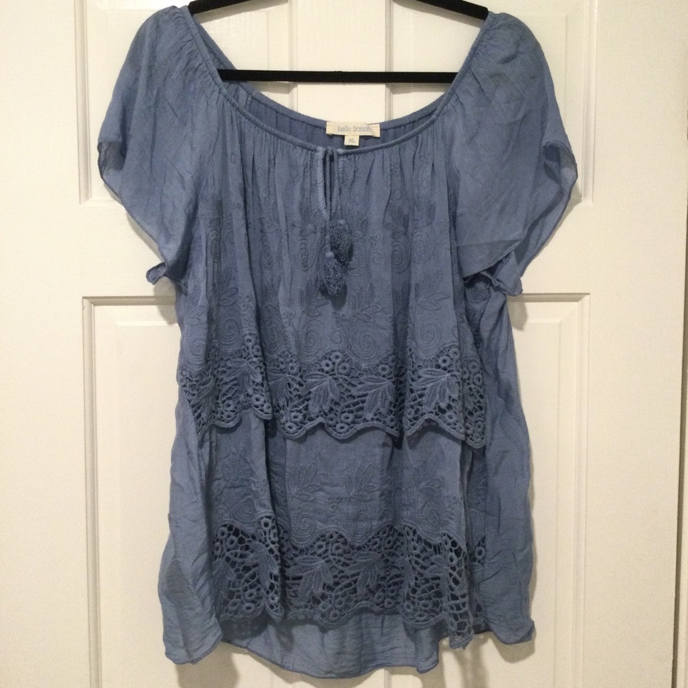 Belle France amazing, flowy, soft silk blouse EUC